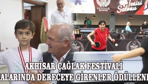 Akhisar Çağlak Festivali yarışmalarında dereceye girenler ödüllendirildi 