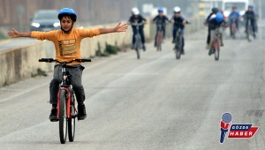 Minikler bisikletçiler bisiklet etkinliğinde pedal çevirdiler