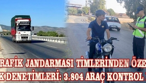 Trafik Jandarması Timlerinden Özel Trafik Denetimleri: 3.804 Araç Kontrol Edildi