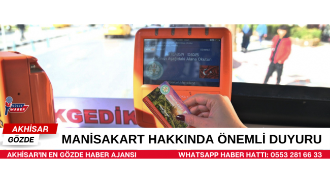ManisaKart Hakkında Önemli Duyuru