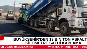 Büyükşehir’den 13 Bin Ton Asfalt, 55 Kilometre Sathi Kaplama