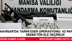 Akhisar’da Tarihi Eser Operasyonu: 43 Parça Eşya ve Dedektör Ele Geçirildi