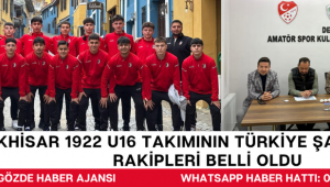 Akhisar 1922 U16 Takımının Türkiye Şampiyonası Rakipleri Belli Oldu