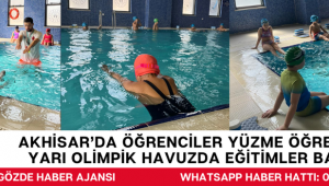 Akhisar’da Öğrenciler Yüzme Öğreniyor: Yarı Olimpik Havuzda Eğitimler Başladı