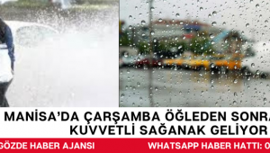 Manisa’da Çarşamba Öğleden Sonra Alarm! Kuvvetli Sağanak Geliyor