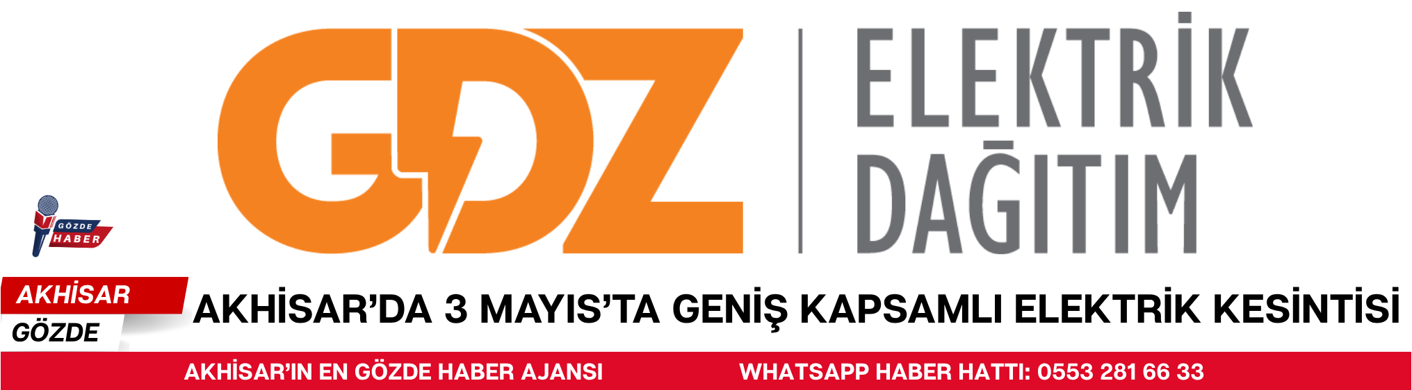 Akhisar’da 3 Mayıs’ta Geniş Kapsamlı Elektrik Kesintisi