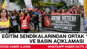 Eğitim Sendikalarından Ortak Yürüyüş ve Basın Açıklaması