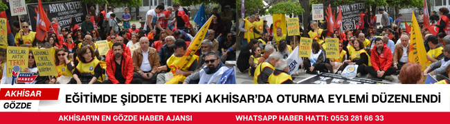 Eğitimde Şiddete Tepki Akhisar'da Oturma Eylemi Düzenlendi