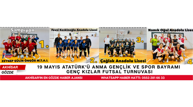 19 Mayıs Atatürk'ü Anma Gençlik ve Spor Bayramı Genç Kızlar Futsal Turnuvası