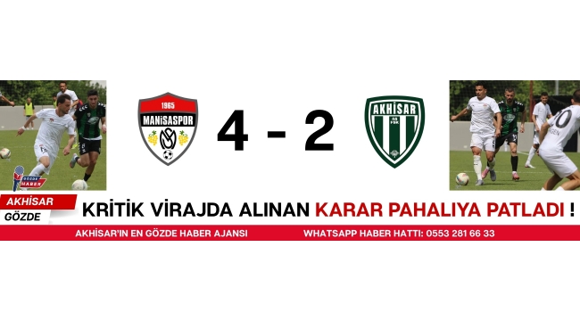 Akhisar 45 FK Derbiyi Kaybetti ve Kümeye Göz Kırptı