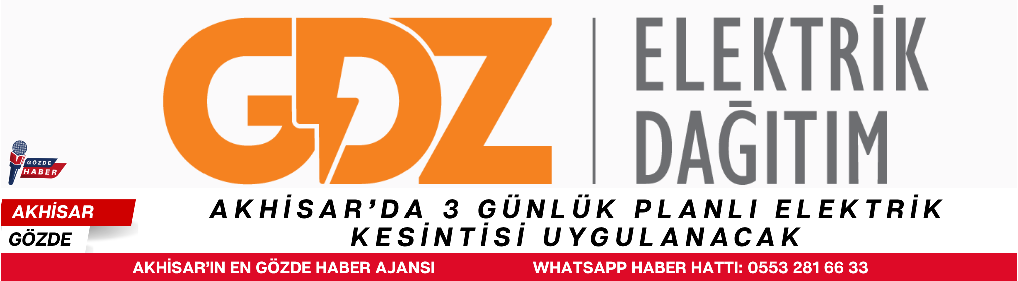 Akhisar’da 3 Günlük Planlı Elektrik Kesintisi Uygulanacak