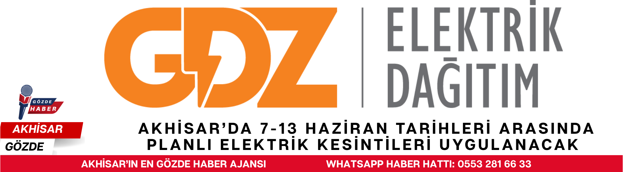 Akhisar’da 7-13 Haziran Tarihleri Arasında Planlı Elektrik Kesintileri Uygulanacak