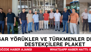 Akhisar Yörükler ve Türkmenler Derneği’nden Destekçilere Plaket