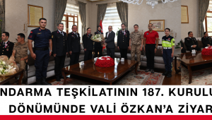 Jandarma Teşkilatının 187. Kuruluş Yıl Dönümünde Vali Özkan’a Ziyaret