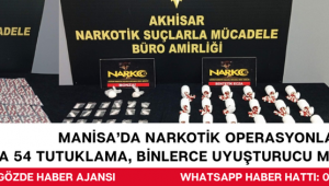 Manisa’da Narkotik Operasyonları: Bir Ayda 54 Tutuklama, Binlerce Uyuşturucu Madde Ele Geçirildi