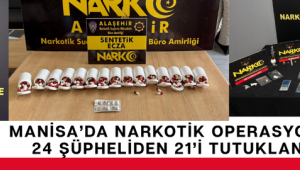 Manisa’da Narkotik Operasyonu: 24 Şüpheliden 21’i Tutuklandı