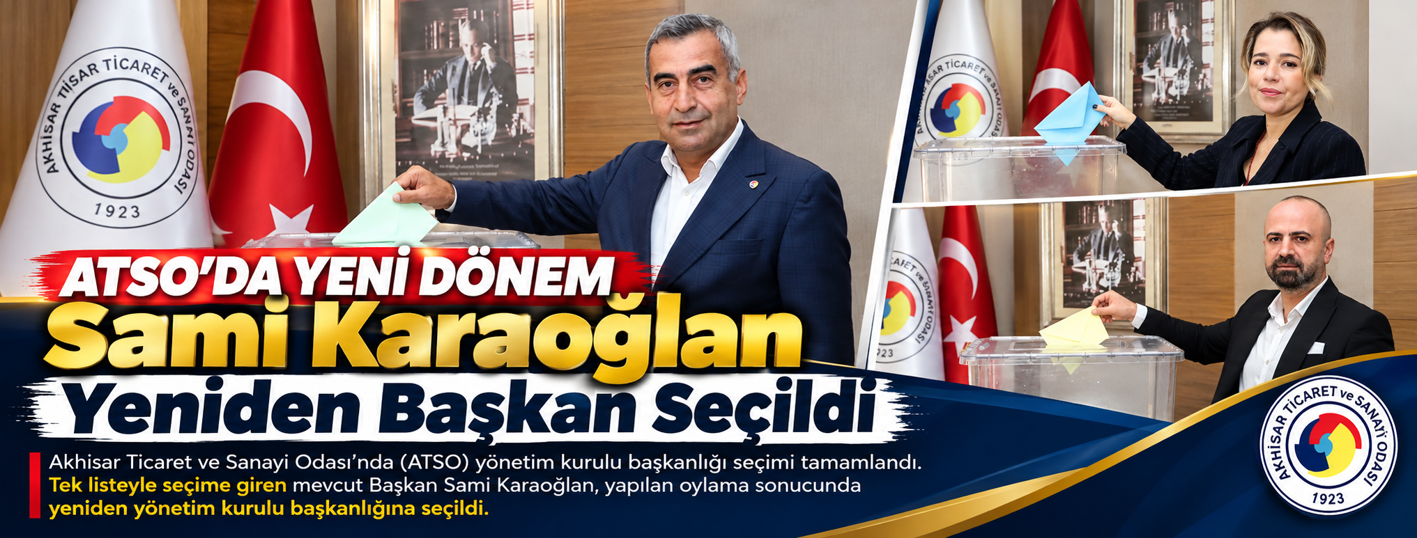 ATSO’DA YENİ DÖNEM Sami Karaoğlan Yeniden Başkan Seçildi