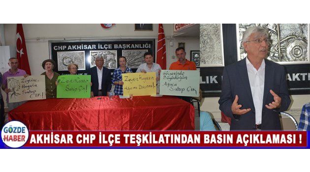 Chp Akhisar İlçe Teşkilatından Basın Açıklaması !