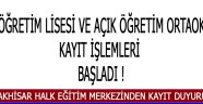 AÇIKÖĞRETİM LİSESİ VE AÇIK ÖĞRETİM ORTAOKULU KAYIT İŞLEMLERİ BAŞLADI !